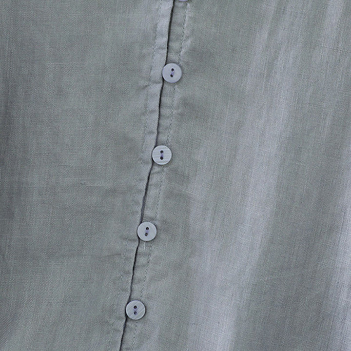 Chemise femme à manches mi-longues et col en V avec boutons unis Buddha Stones - image 24