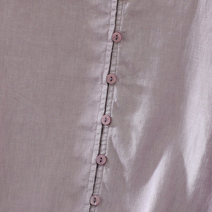 Chemise femme à manches mi-longues et col en V avec boutons unis Buddha Stones - image 29