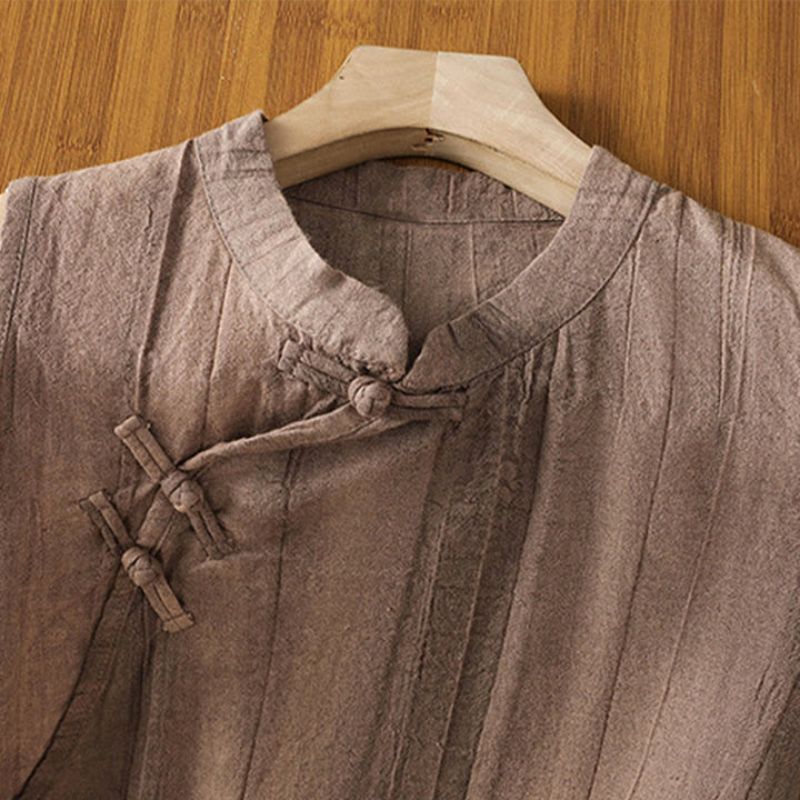 Gilet sans manches en coton pour femme, motif rétro à boutons grenouilles et Buddha Stones - image 13