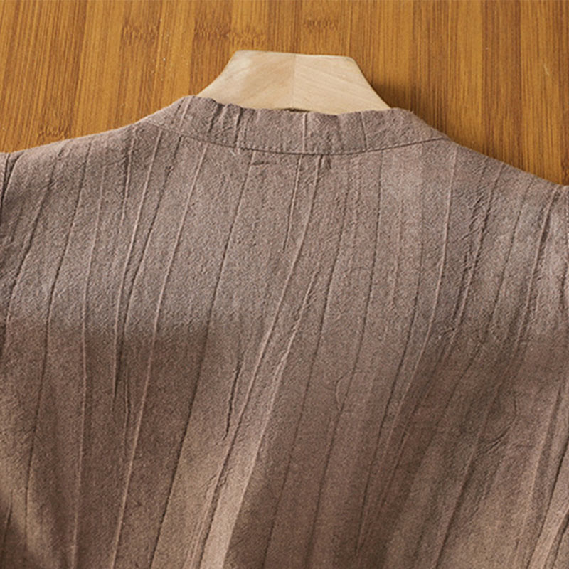 Gilet sans manches en coton pour femme, motif rétro à boutons grenouilles et Buddha Stones - image 14