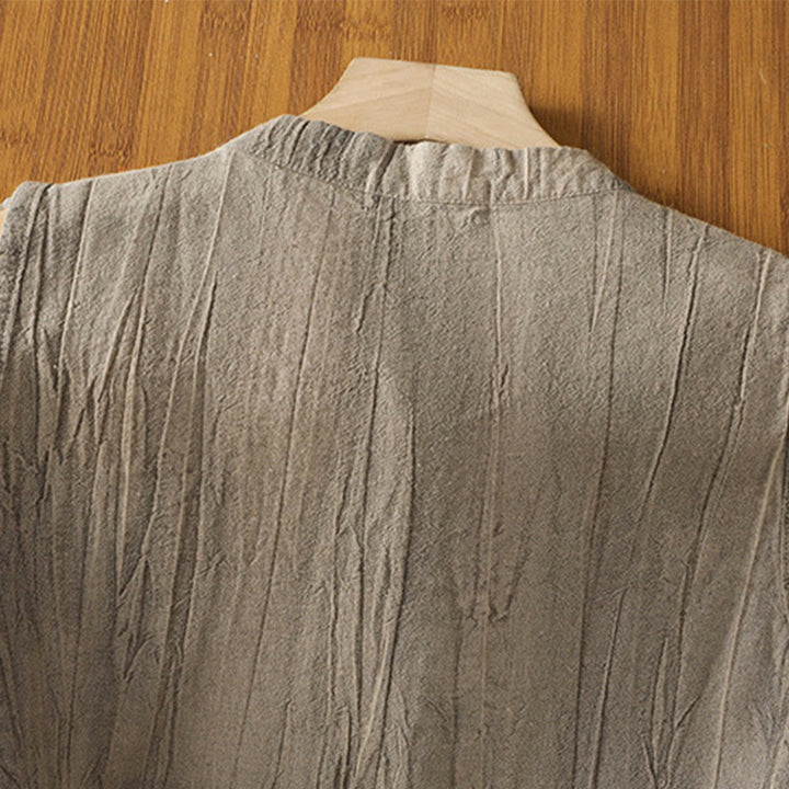 Gilet sans manches en coton pour femme, motif rétro à boutons grenouilles et Buddha Stones - image 20