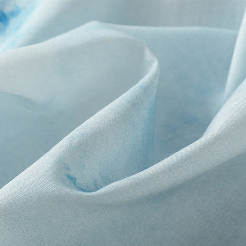 Chemise sans manches bleu clair à boutons grenouille Buddha Stones pour femme - image 11