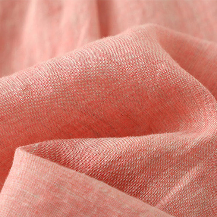 Chemise décontractée à manches mi-longues en coton et lin pour femme avec boutons unis et motif Buddha Stones - image 18