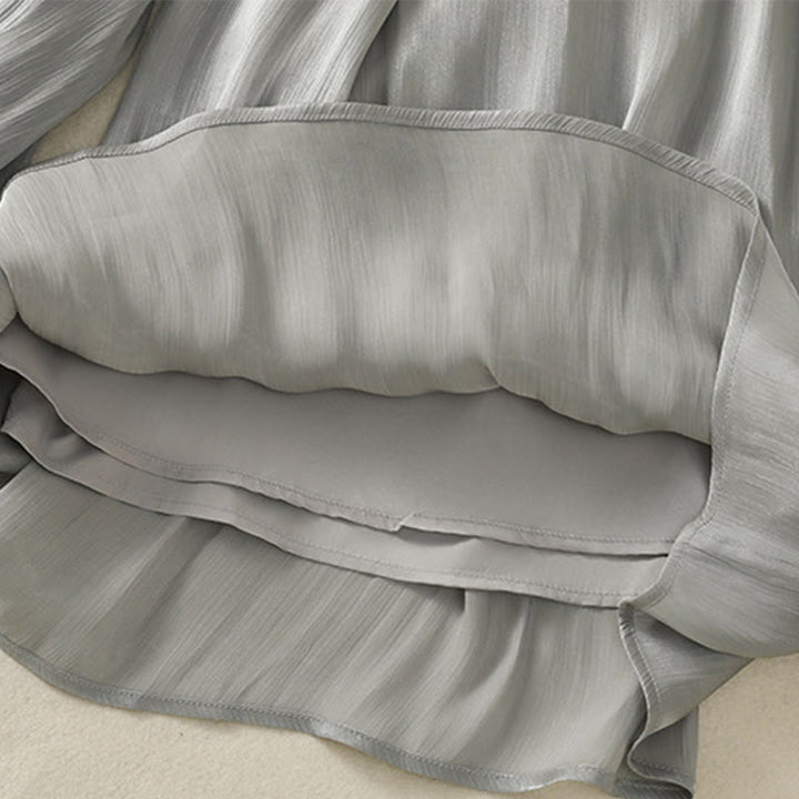 Pantalon large gris clair à taille élastique et poches pour femme avec motif Buddha Stones - image 10