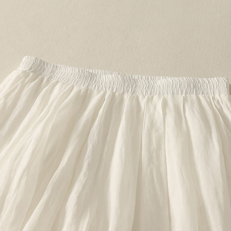 Pantalon large en coton et lin pour femme avec poches et taille élastique , Buddha Stones 7-8 - image 14