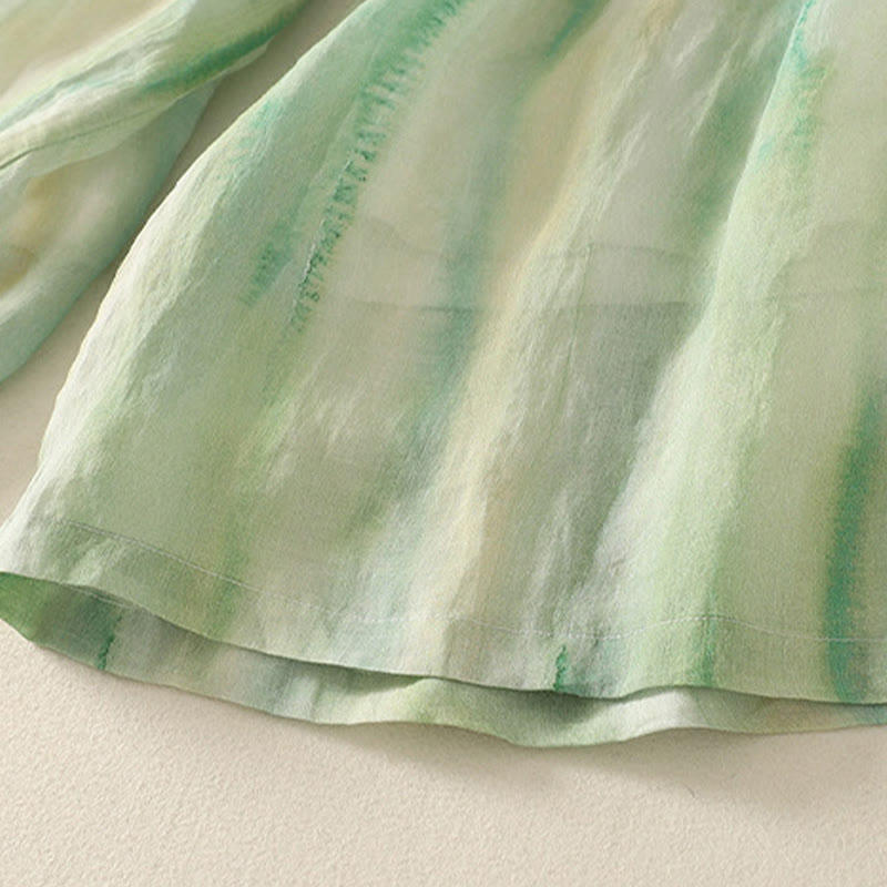 Pantalon large en coton et lin pour femme avec poches et taille élastique , Buddha Stones 7-8 - image 6