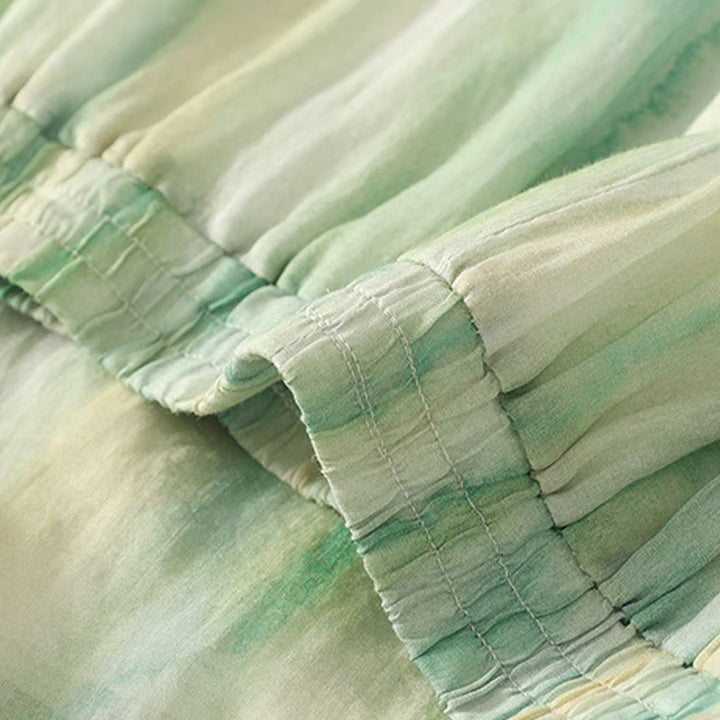 Pantalon large en coton et lin pour femme avec poches et taille élastique , Buddha Stones 7-8 - image 4