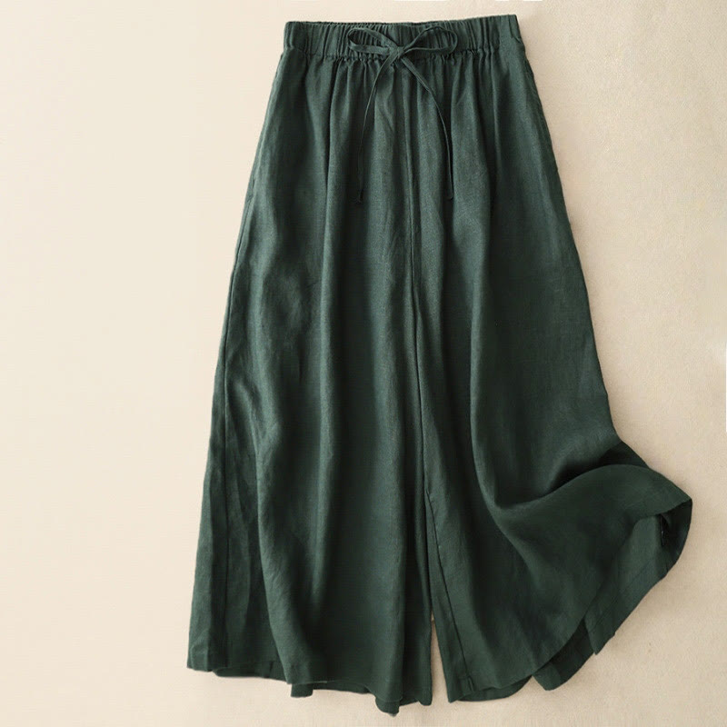 Pantalon Capri court et large à taille élastique avec poches pour femme Buddha Stones - Vert de mer - US14，UK/AU18，EU46 (3XL) - image 25