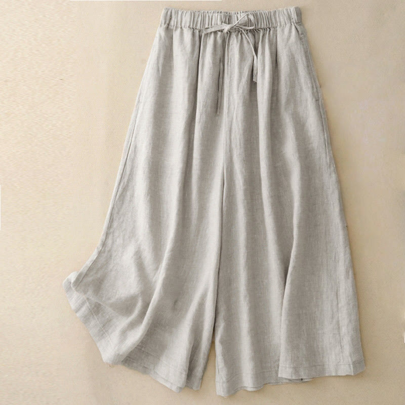 Pantalon Capri court à jambes larges et taille élastique pour femme, avec poches, motif Buddha Stones - Lin - US14，UK/AU18，EU46 (3XL) - image 16