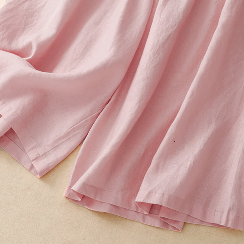 Pantalon Capri court et large à taille élastique avec poches pour femme Buddha Stones - image 8