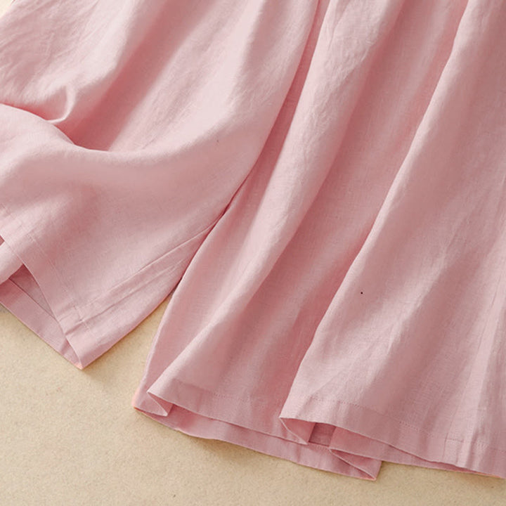 Pantalon Capri court et large à taille élastique avec poches pour femme Buddha Stones - image 8