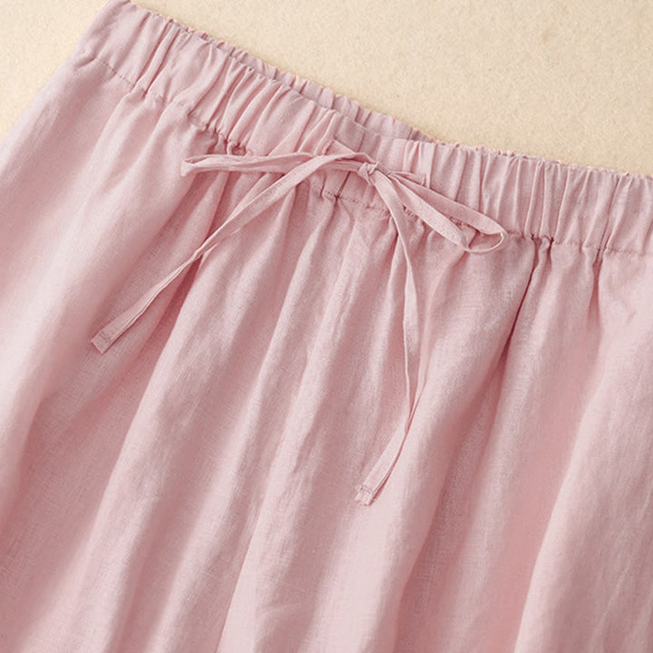 Pantalon Capri court à jambes larges et taille élastique pour femme, avec poches, motif Buddha Stones - image 7