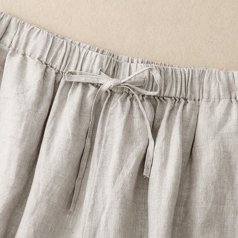 Pantalon Capri court et large à taille élastique avec poches pour femme Buddha Stones - image 19