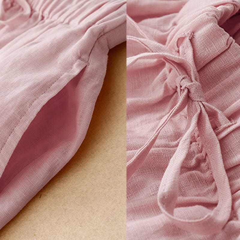 Pantalon Capri court et large à taille élastique avec poches pour femme Buddha Stones - image 23