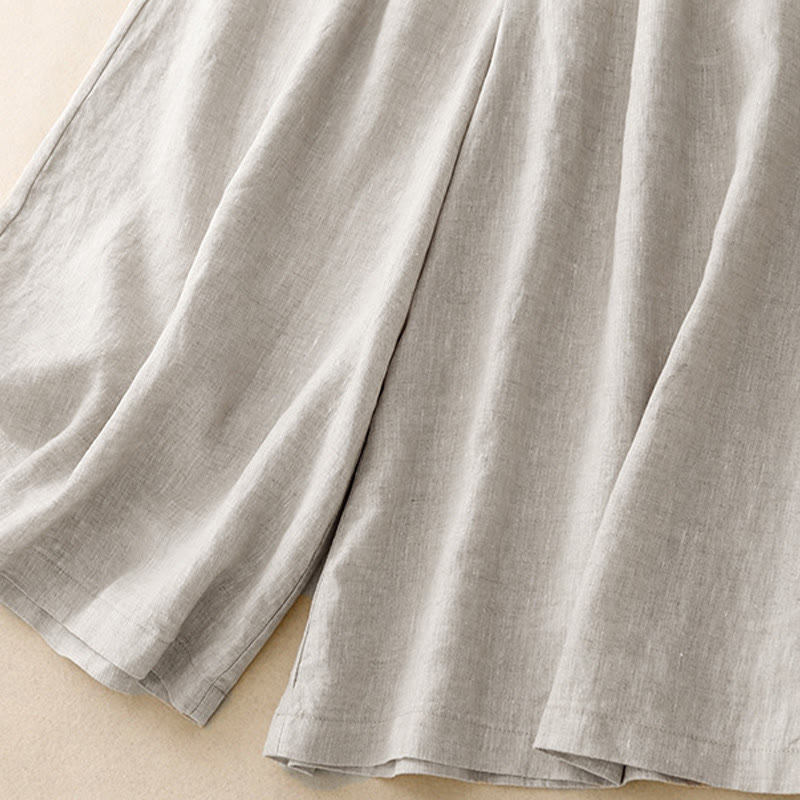 Pantalon Capri court et large à taille élastique avec poches pour femme Buddha Stones - image 21