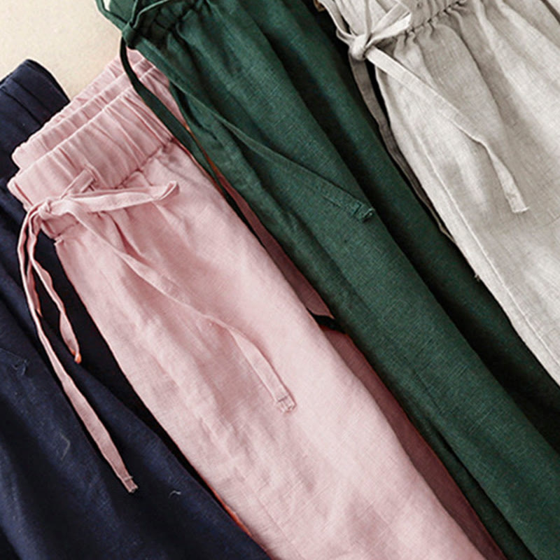 Pantalon Capri court et large à taille élastique avec poches pour femme Buddha Stones - image 30