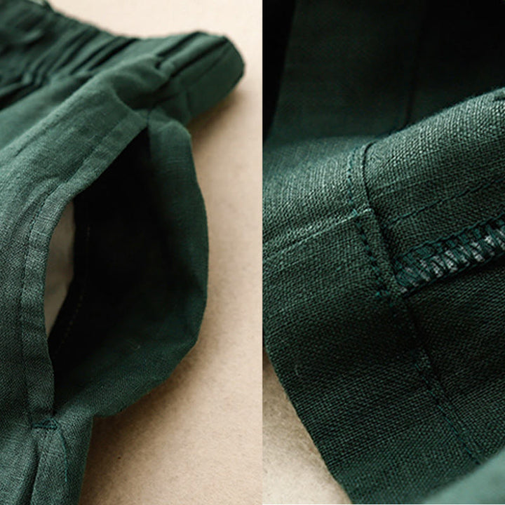 Pantalon Capri court et large à taille élastique avec poches pour femme Buddha Stones - image 25