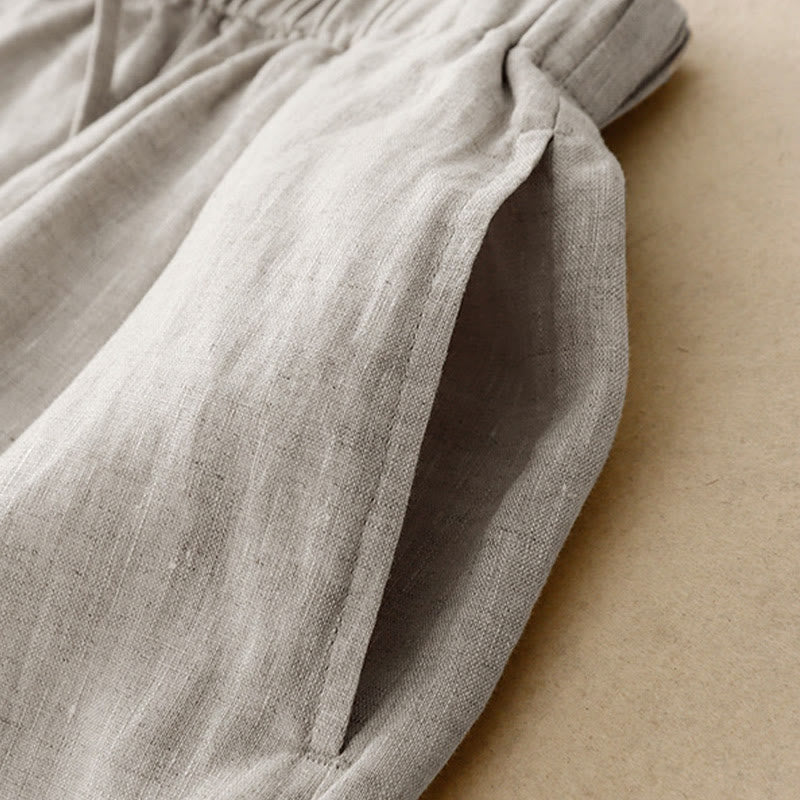 Pantalon Capri court et large à taille élastique avec poches pour femme Buddha Stones - image 19