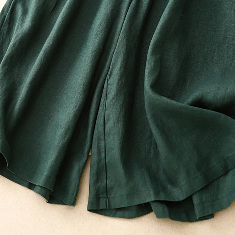 Pantalon Capri court et large à taille élastique avec poches pour femme Buddha Stones - image 27