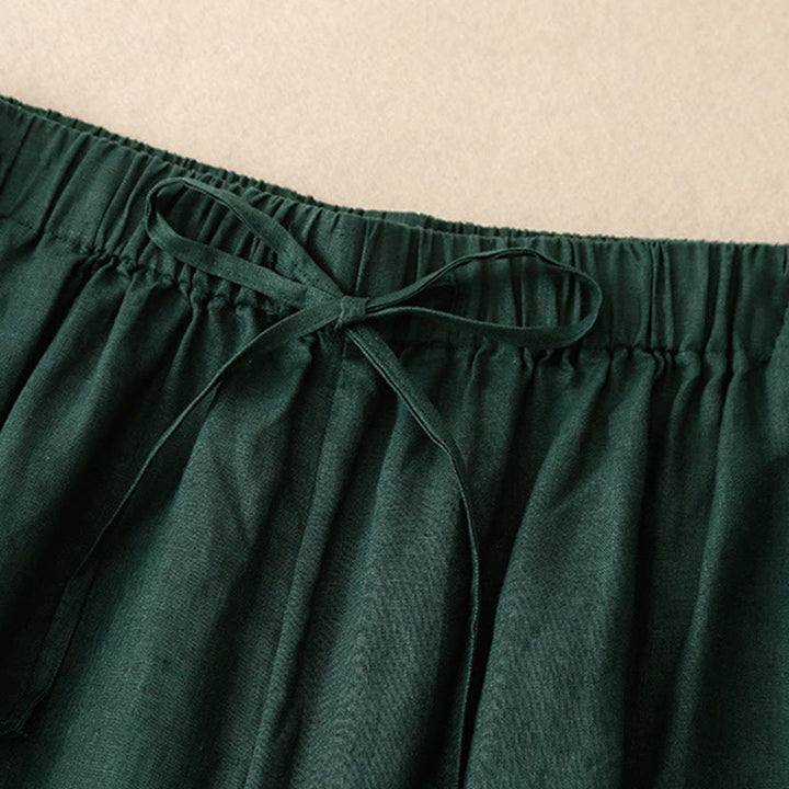 Pantalon Capri court et large à taille élastique avec poches pour femme Buddha Stones - image 26