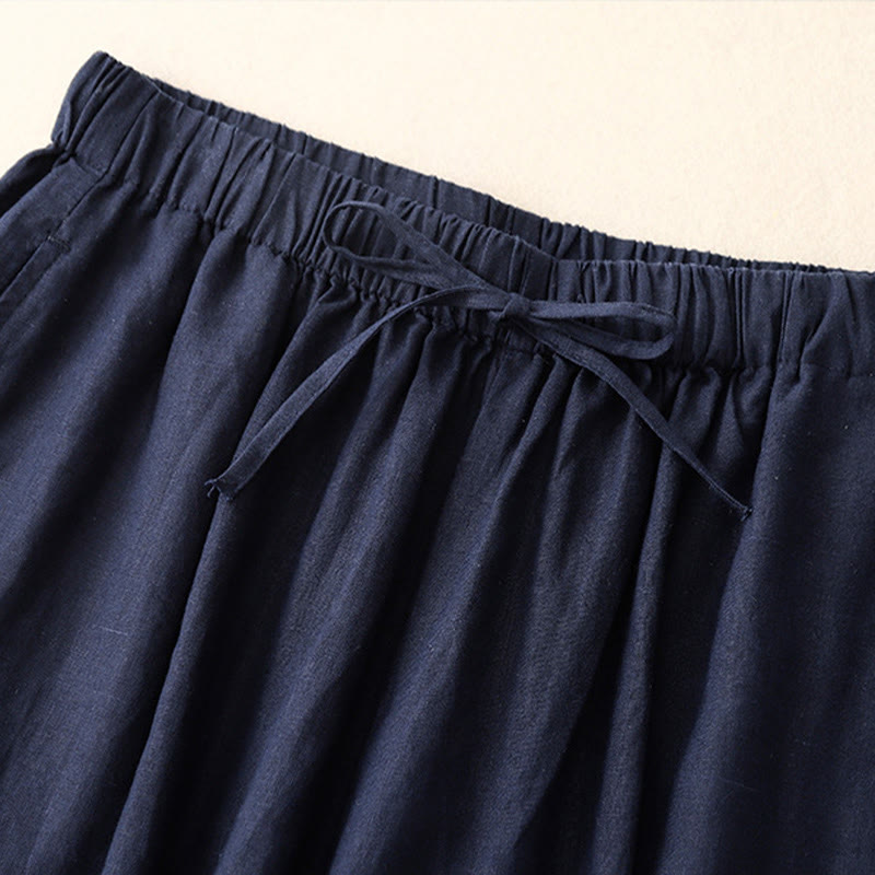 Pantalon Capri court et large à taille élastique avec poches pour femme Buddha Stones - image 12