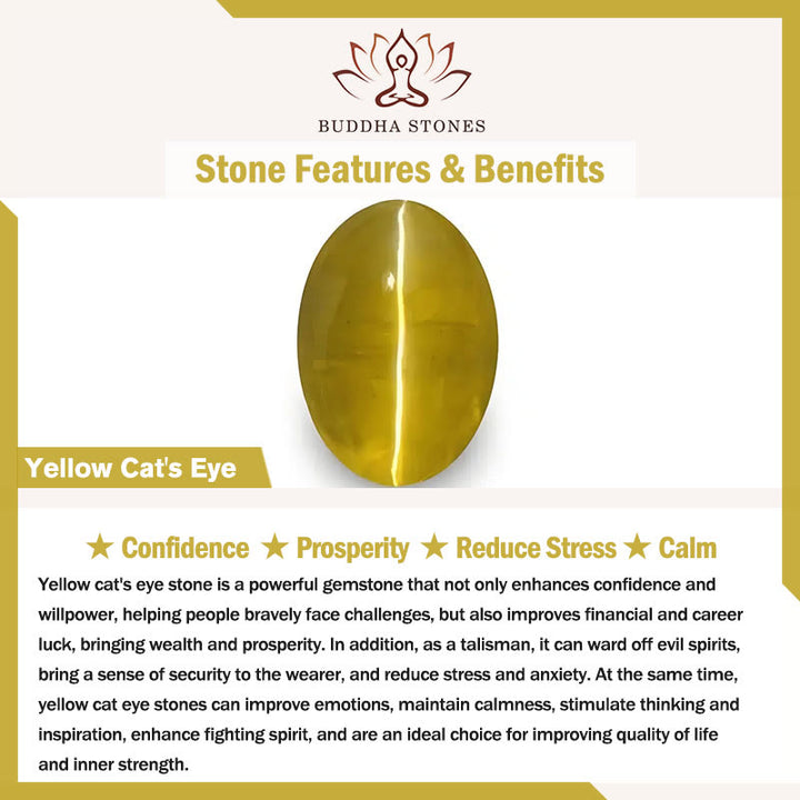 Bracelet de paix en pierre œil de chat jaune aigue-marine Buddha Stones - image 9