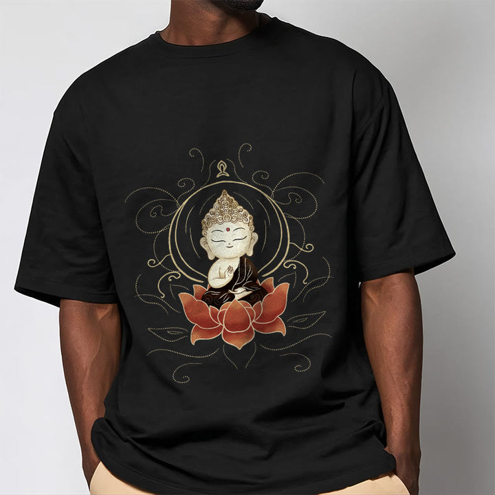 T-shirt à motif Buddha Stones assis serein et pierres de Bouddha - image 5