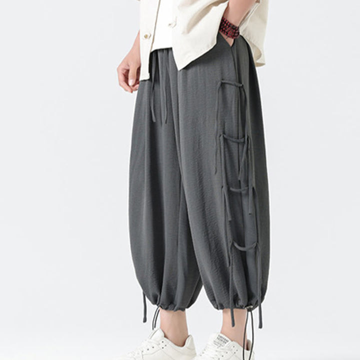 Pantalon décontracté en élasthanne avec cordon de serrage et poches pour homme, longueur 7-8, motif Buddha Stones - image 19