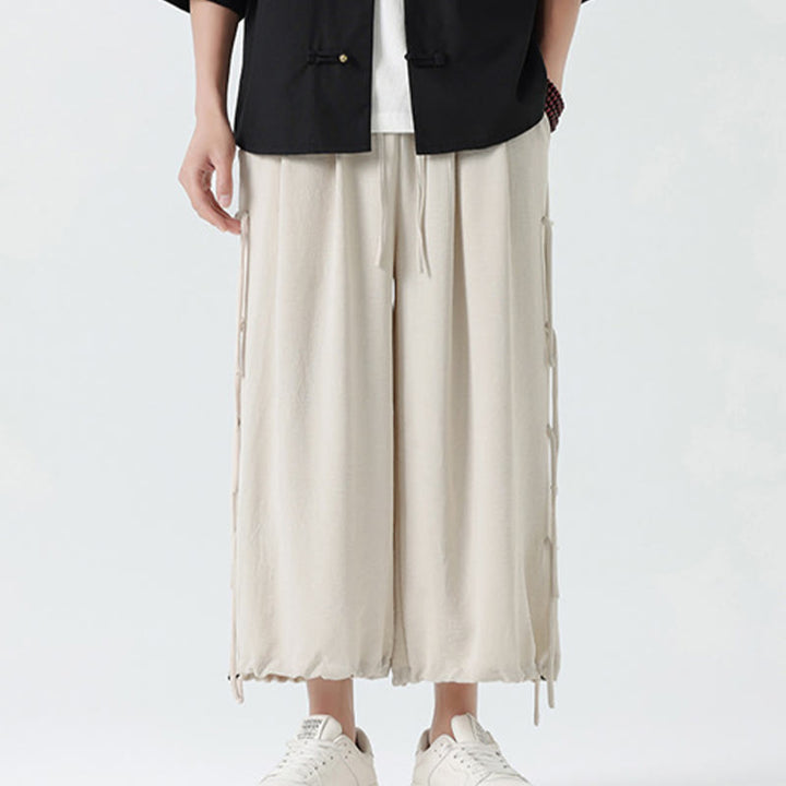 Pantalon décontracté en élasthanne avec cordon de serrage et poches pour homme, longueur 7-8, motif Buddha Stones - image 27