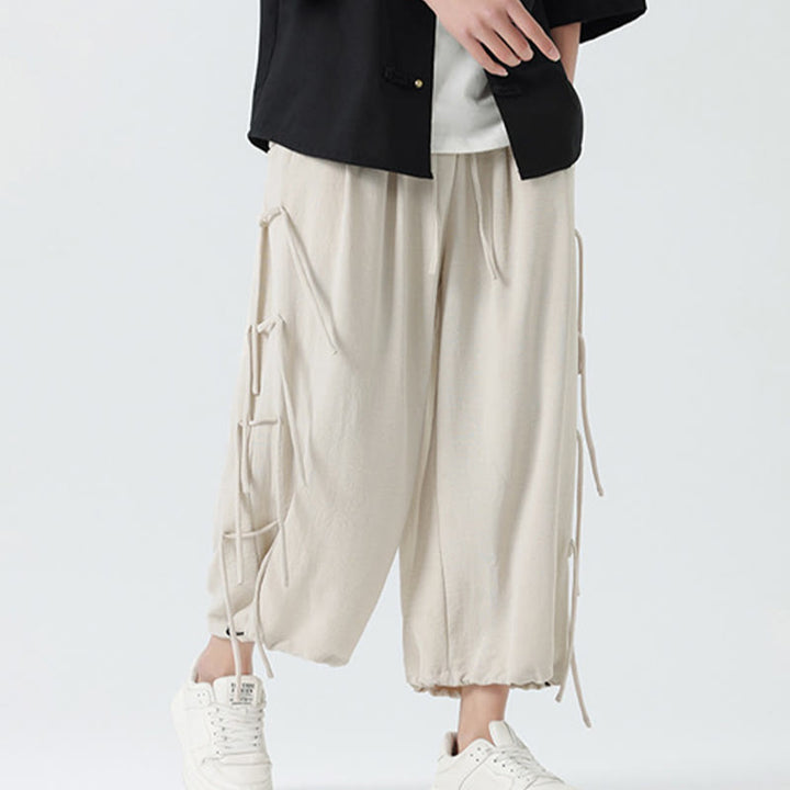 Pantalon décontracté en élasthanne avec cordon de serrage et poches pour homme, longueur 7-8, motif Buddha Stones - image 29