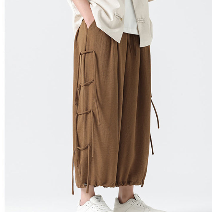 Pantalon décontracté en élasthanne avec cordon de serrage et poches pour homme, longueur 7-8, motif Buddha Stones - image 35