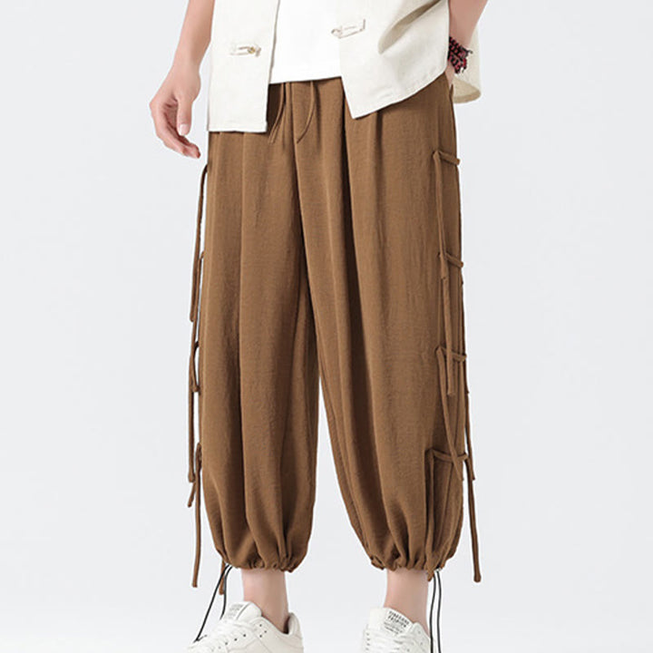 Pantalon décontracté en élasthanne avec cordon de serrage et poches pour homme, longueur 7-8, motif Buddha Stones - image 38