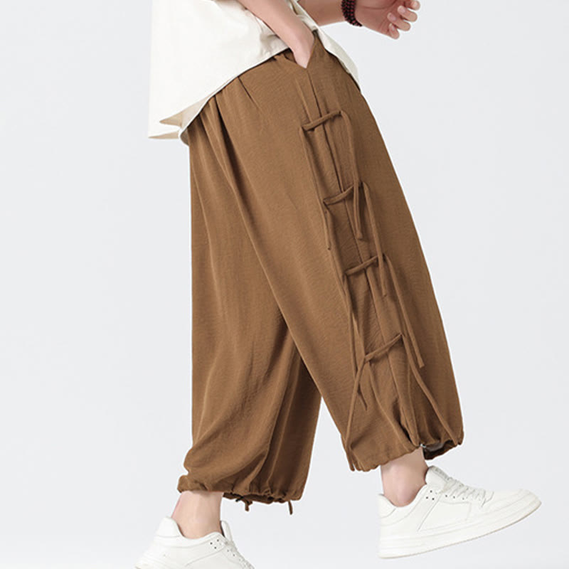 Pantalon décontracté en élasthanne avec cordon de serrage et poches pour homme, longueur 7-8, motif Buddha Stones - image 34