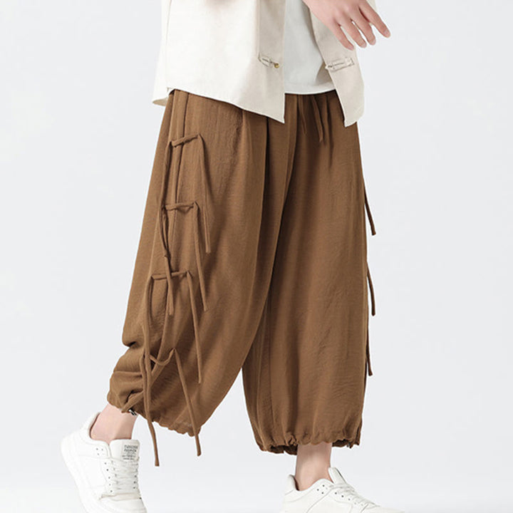 Pantalon décontracté en élasthanne avec cordon de serrage et poches pour homme, longueur 7-8, motif Buddha Stones - image 37