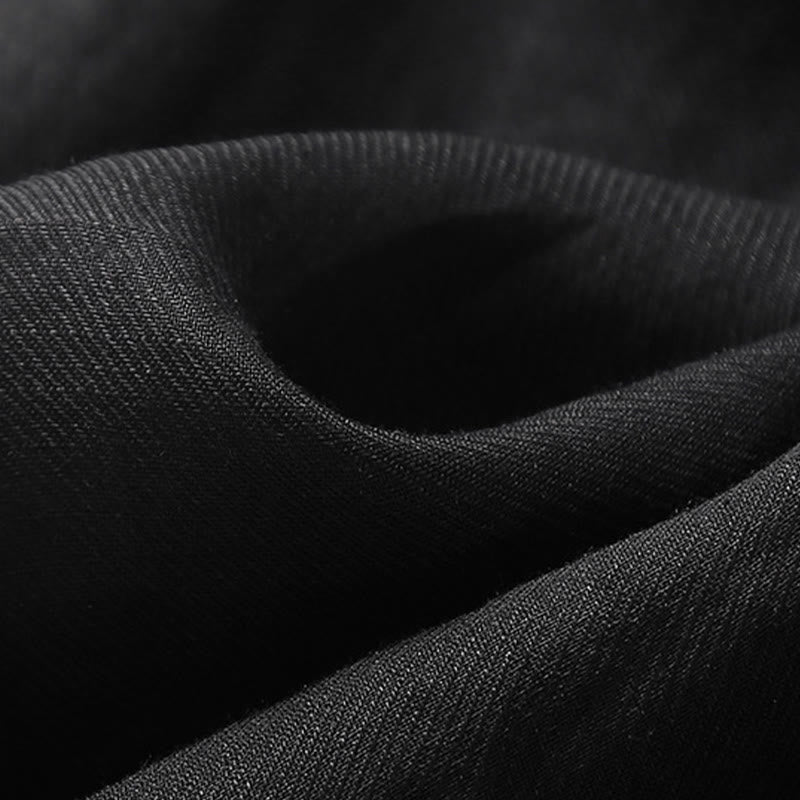 Robe midi décontractée en coton et lin à manches trois-quarts et broderie Buddha Stones - image 7