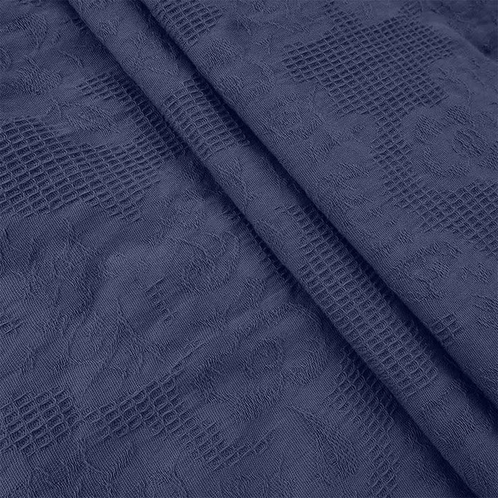 Robe mi-longue d'été en coton et lin à plis et cordon de serrage avec poches Motif Buddha Stones - image 14
