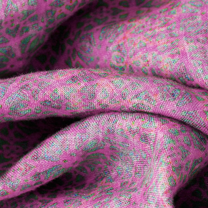 Robe mi-longue en coton et lin à manches courtes et imprimé floral Buddha Stones avec poches - image 8