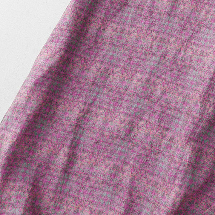 Robe mi-longue en coton et lin à manches courtes et imprimé floral Buddha Stones avec poches - image 7