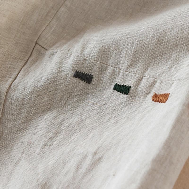 Pantalon sarouel en coton et lin pour femme, avec poches, motif Buddha Stones, fil coloré, longueur 7-8 - image 8