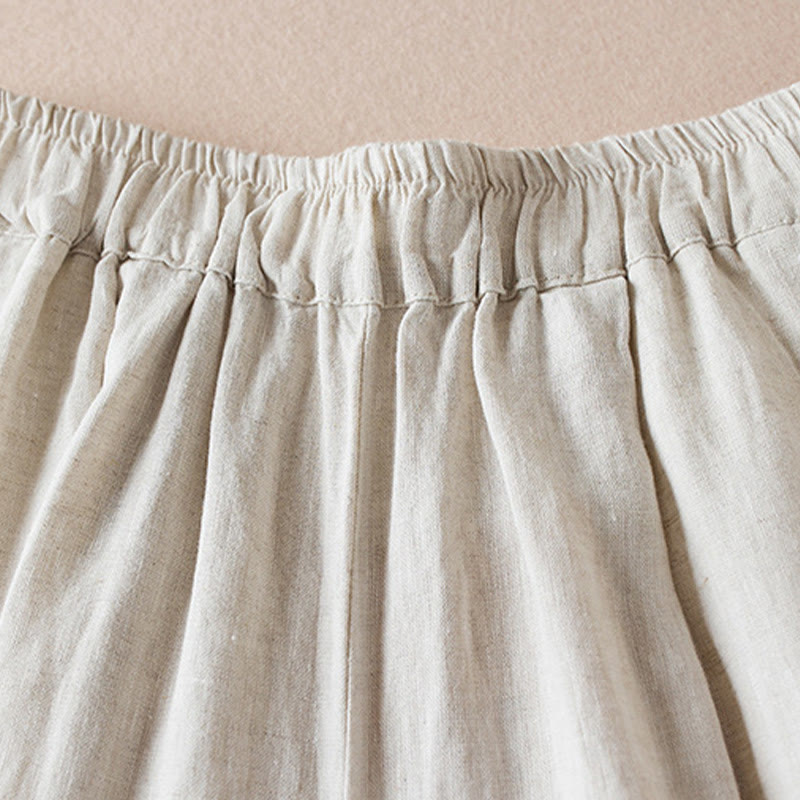 Pantalon sarouel en coton et lin pour femme, avec poches, motif Buddha Stones, fil coloré, longueur 7-8 - image 7