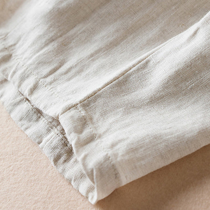 Pantalon sarouel en coton et lin pour femme, avec poches, motif Buddha Stones, fil coloré, longueur 7-8 - image 4