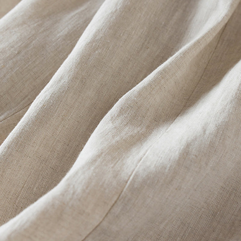 Pantalon sarouel en coton et lin pour femme, avec poches, motif Buddha Stones, fil coloré, longueur 7-8 - image 2