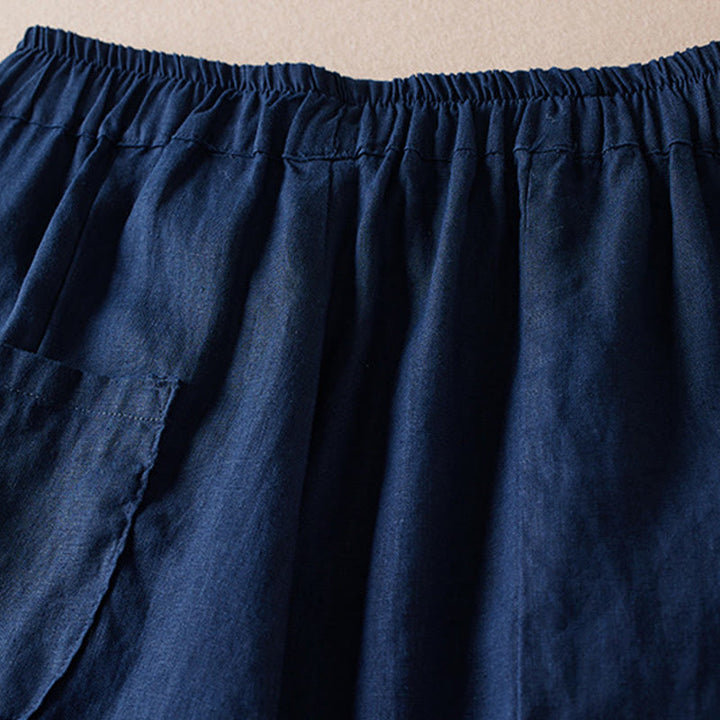 Pantalon sarouel en coton et lin pour femme, avec poches, motif Buddha Stones, fil coloré, longueur 7-8 - image 13