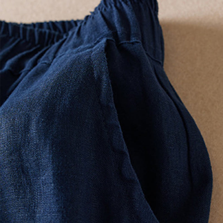 Pantalon sarouel en coton et lin pour femme, avec poches, motif Buddha Stones, fil coloré, longueur 7-8 - image 14