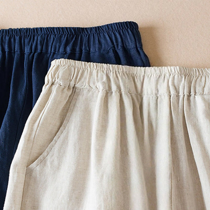 Pantalon sarouel en coton et lin pour femme, avec poches, motif Buddha Stones, fil coloré, longueur 7-8 - image 17