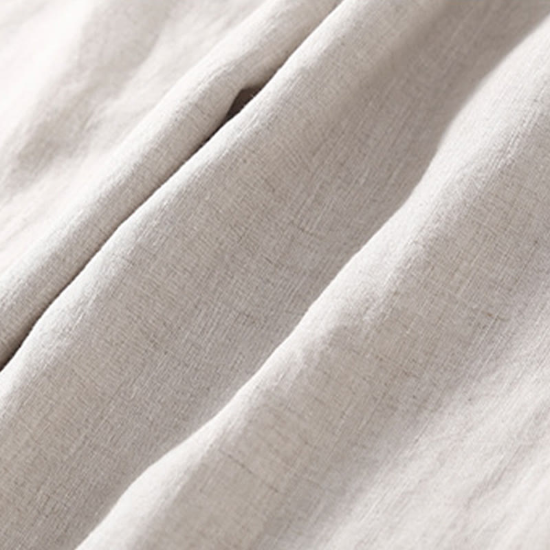 Pantalon sarouel en coton et lin avec poches pour femme, motif Buddha Stones, en dentelle unie - image 18