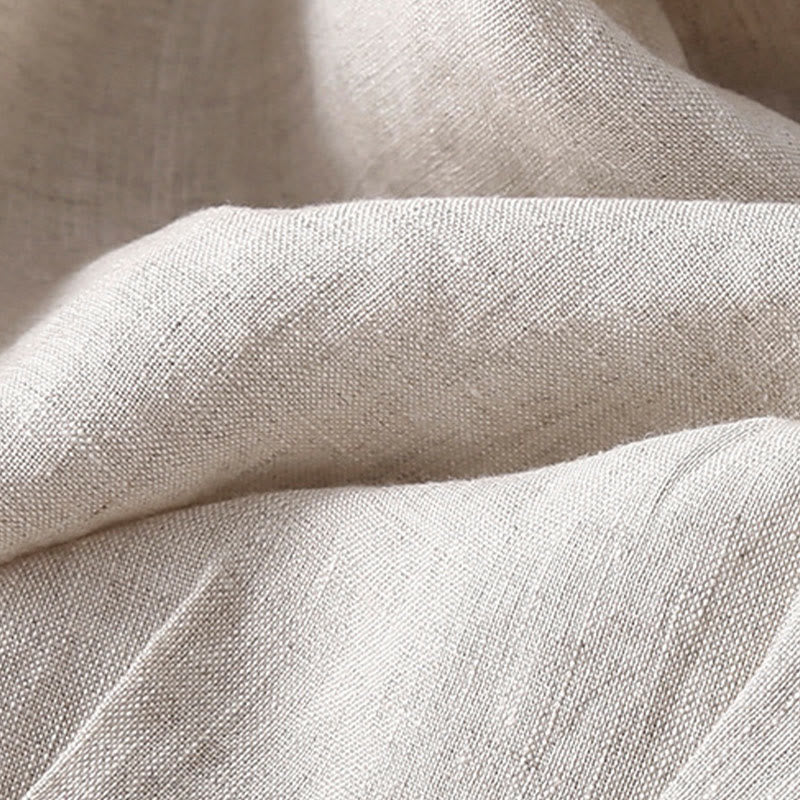 Pantalon sarouel en coton et lin avec poches pour femme, motif Buddha Stones, en dentelle unie - image 12