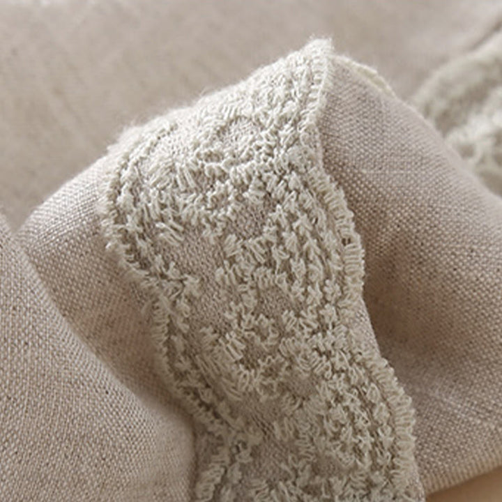 Pantalon sarouel en coton et lin avec poches pour femme, motif Buddha Stones, en dentelle unie - image 16