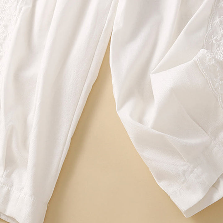 Pantalon sarouel en coton et lin avec poches pour femme, motif Buddha Stones, en dentelle unie - image 23