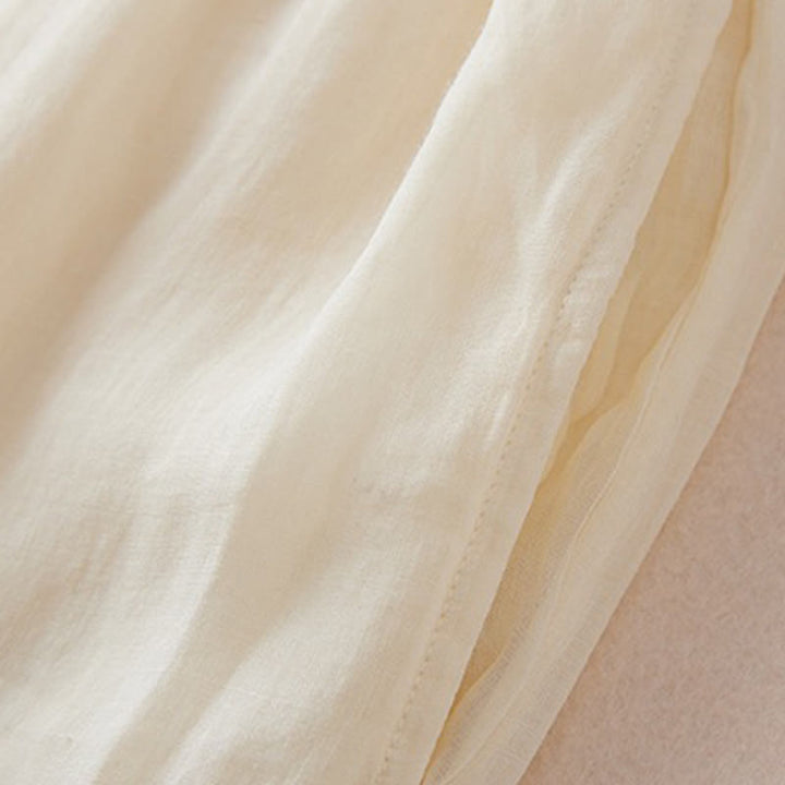 Pantalon large en coton avec poches et doublure décontractée Buddha Stones pour femme, longueur 7-8 - image 4